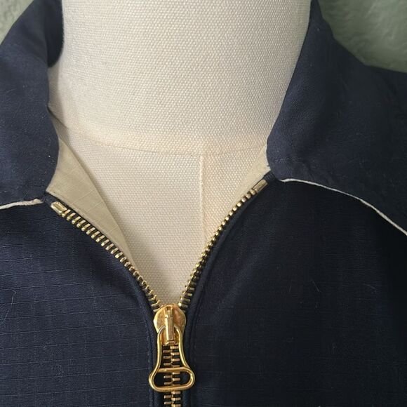 GUCCI navy blue logo appliqué bomber jacket - Picture 6 of 15